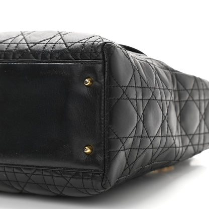 Christian Dior Lambskin Cannage Medium Lady Dior Black 9 of 10