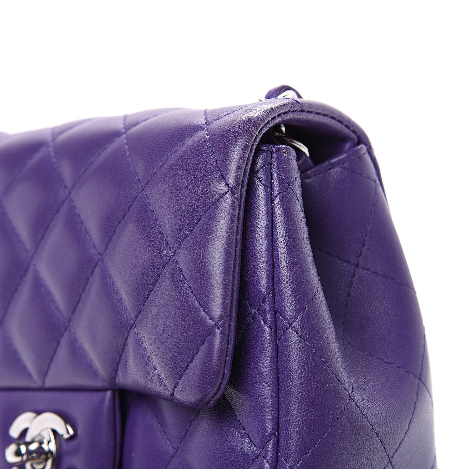 Chanel Lambskin Quilted Mini Square Flap Purple 14 of 15