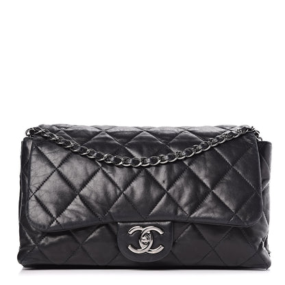 Chanel Lambskin Quilted 3 Accordion Flap Bag Black 1 of 13