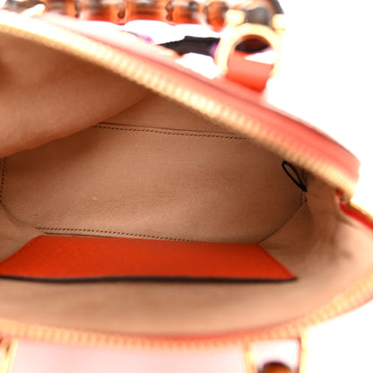 Gucci Textured Dollar Calfskin Mini Diana Dome Tote Bag Deep Orange Spicy Cyclamin 5 of 10