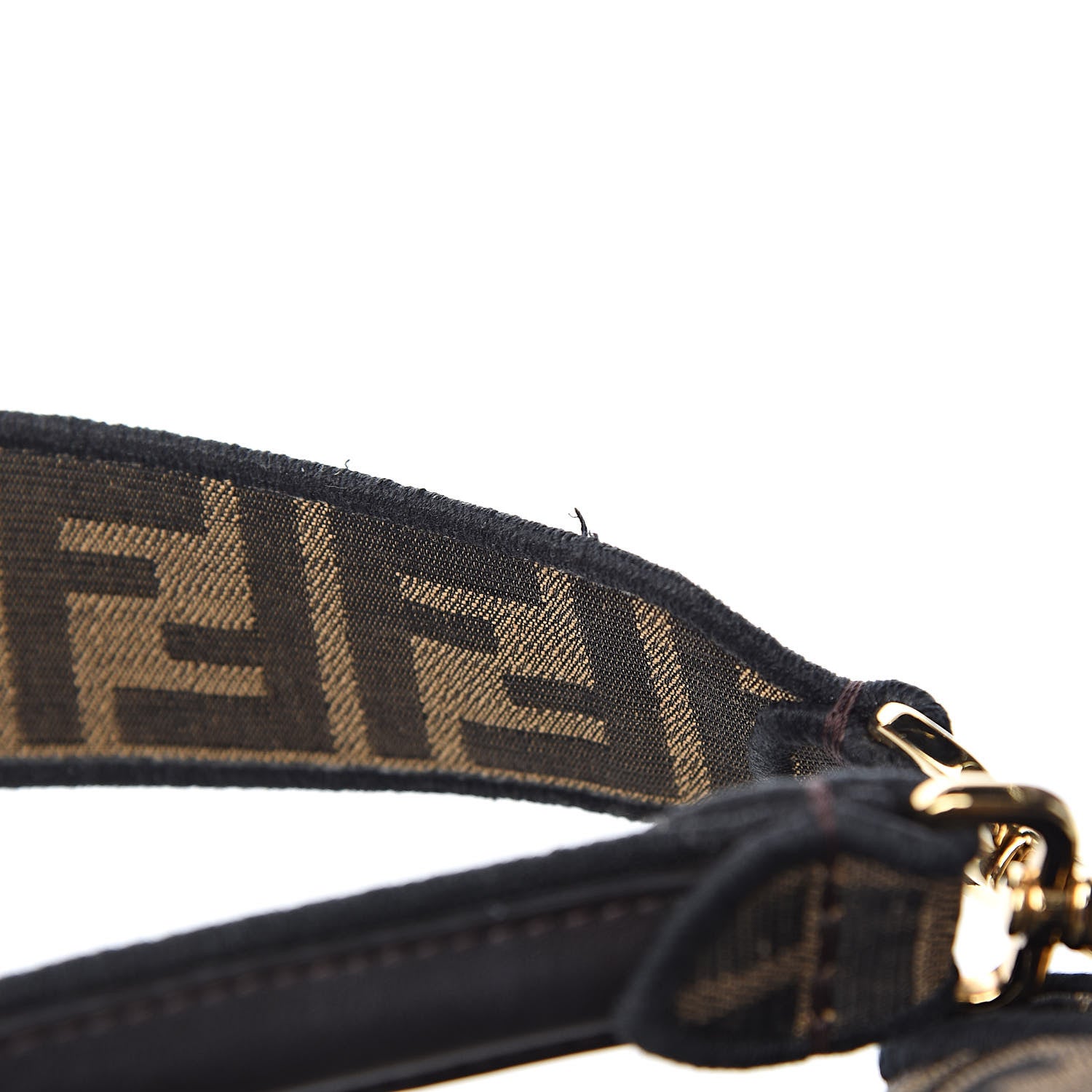 Fendi Fabric Jacquard FF 1974 Large Baguette Tobacco Moro Black 11 of 14