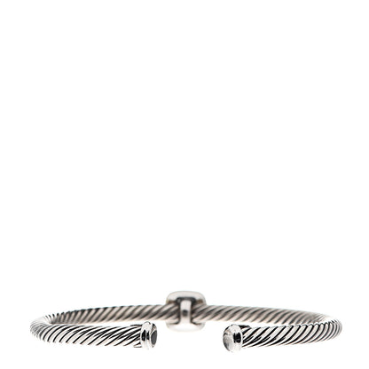 David Yurman Sterling Silver 18K Yellow Gold Diamond 4mm Noblesse Cable Bracelet 2 of 3