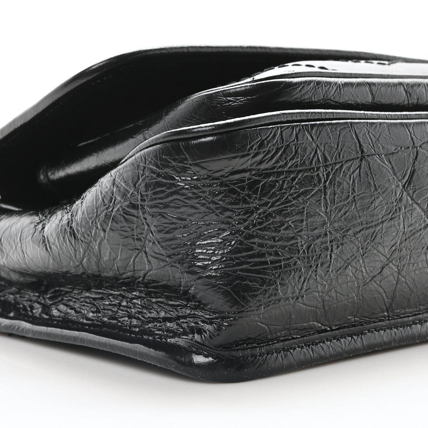 Saint Laurent Crinkled Calfskin Matelasse Monogram Baby Niki Chain Satchel Black 9 of 10