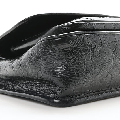 Saint Laurent Crinkled Calfskin Matelasse Monogram Baby Niki Chain Satchel Black 9 of 10