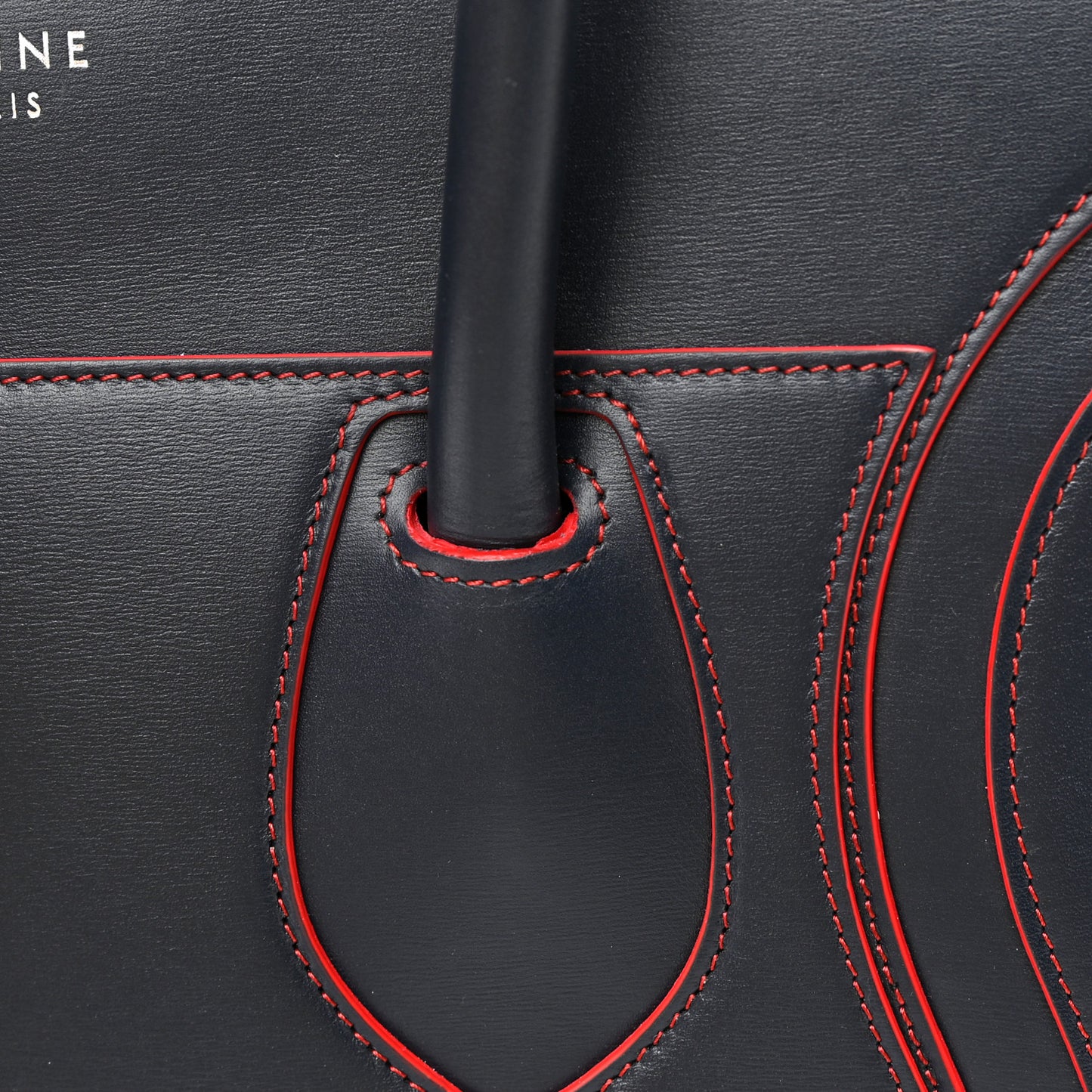 Satin Debossed Calfskin Mini Luggage Navy Blue