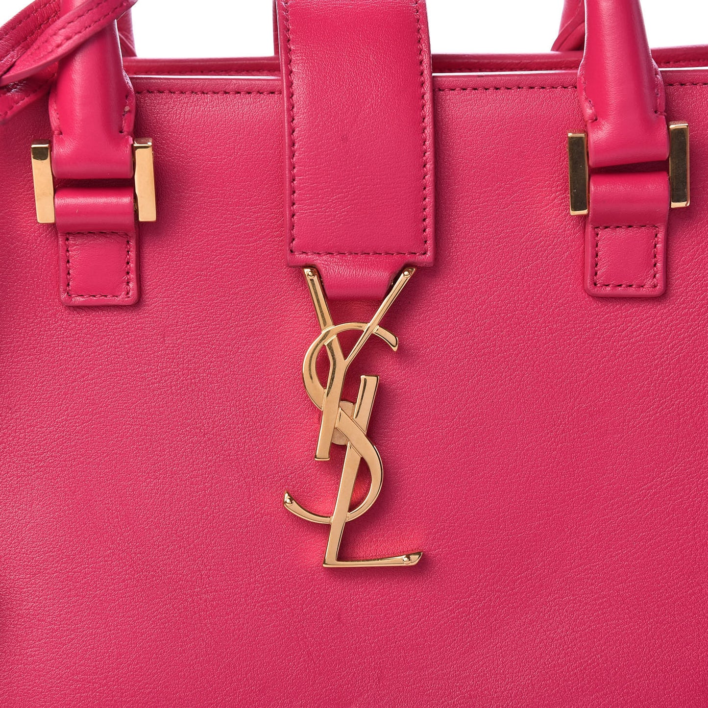 Calfskin Small Monogram Cabas Fuchsia