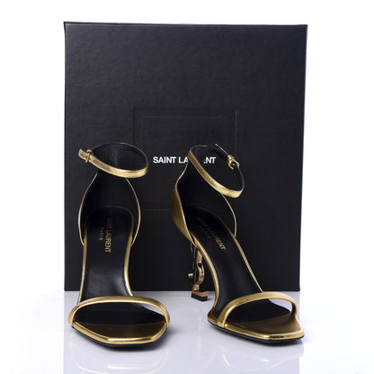 Saint Laurent Calfskin Opyum Sandals 37.5 Oro 9 of 9