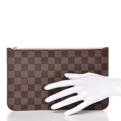 Louis Vuitton Damier Ebene Neverfull MM GM Pochette Rose Ballerine 2 of 8