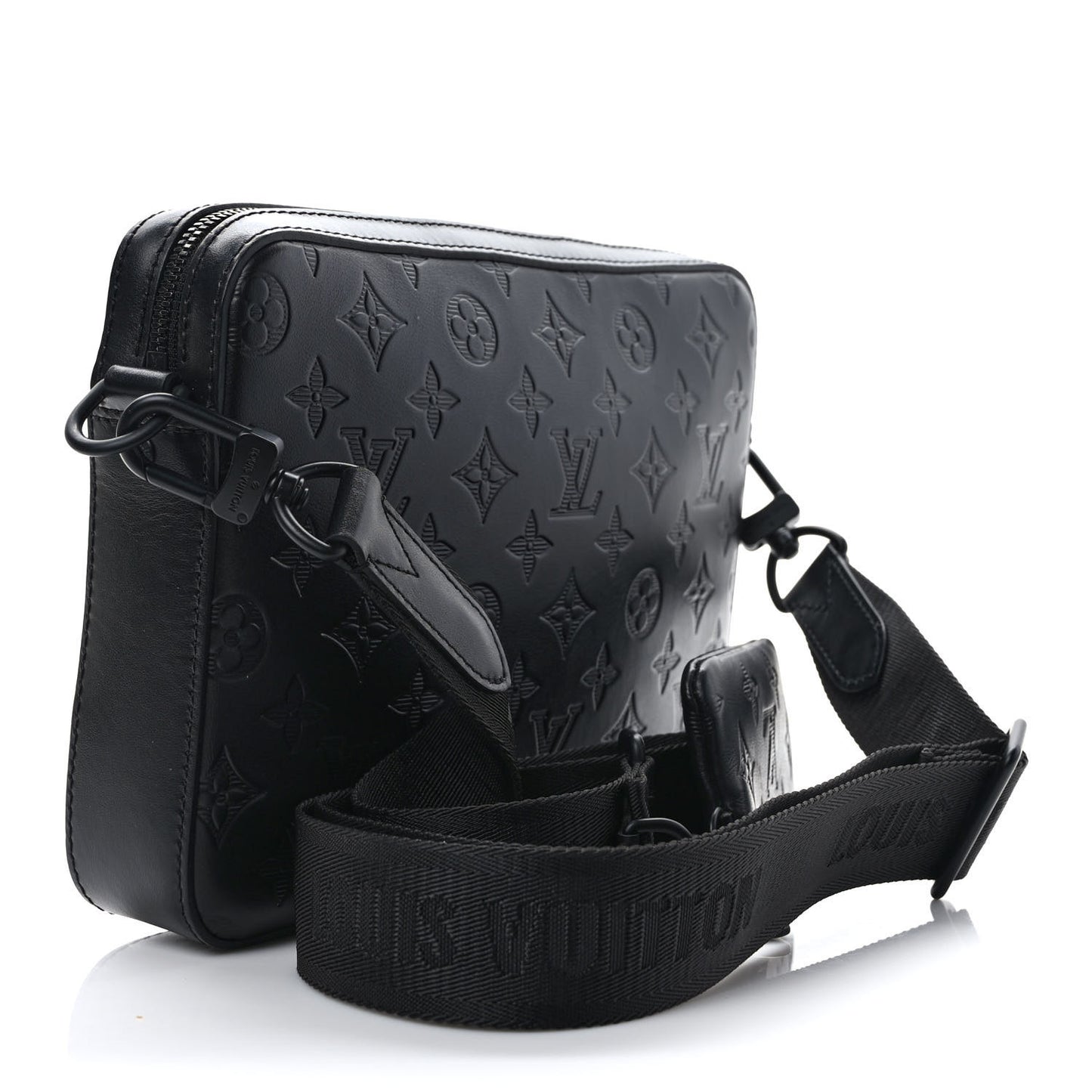 Calfskin Monogram Shadow Duo Messenger Black