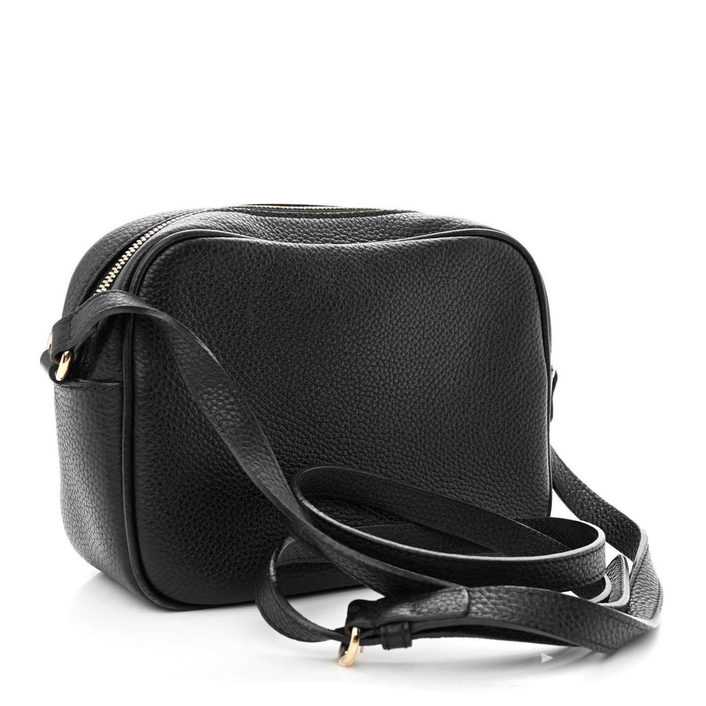 Pebbled Calfskin Small Soho Disco Bag Black