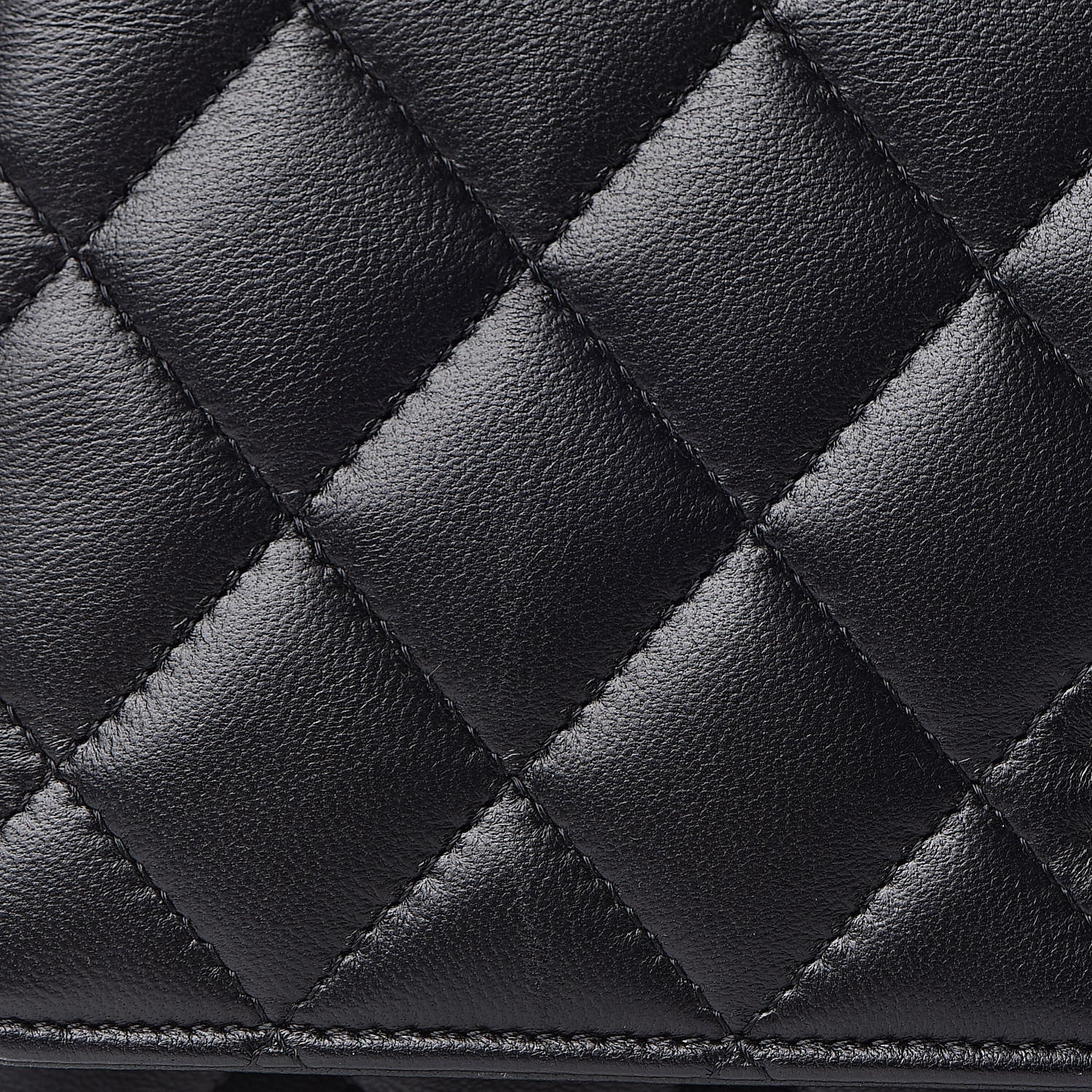 Chanel Lambskin Quilted Wallet On Chain WOC Black 11 of 12