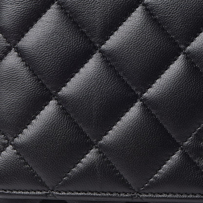 Chanel Lambskin Quilted Wallet On Chain WOC Black 11 of 12