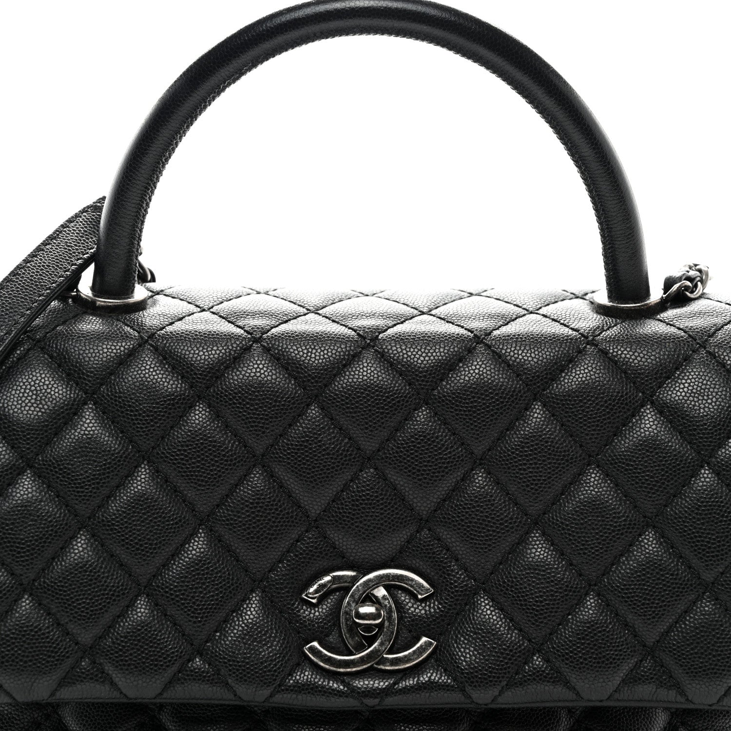 Chanel Caviar Quilted Small Coco Handle Flap Black 8 of 12