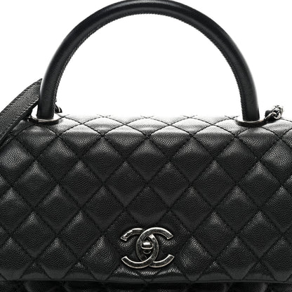 Chanel Caviar Quilted Small Coco Handle Flap Black 8 of 12