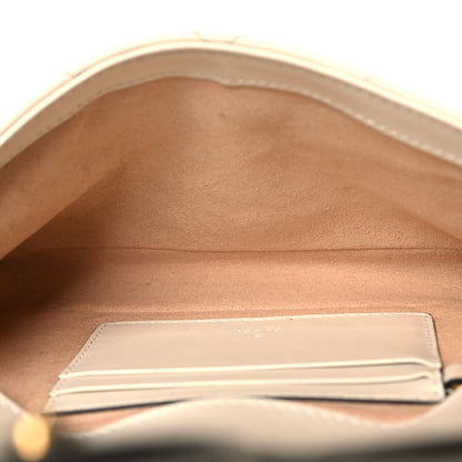 Gucci Calfskin Matelasse Mini GG Marmont Shoulder Bag With Card Holder White Black 6 of 14