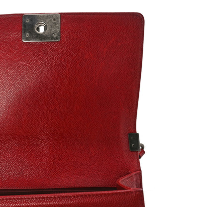 Chanel Caviar Quilted Medium Boy Flap Dark Red 13 of 15
