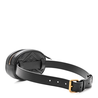 Gucci Calfskin Matelasse GG Marmont Belt Bag 85 34 Black 3 of 12