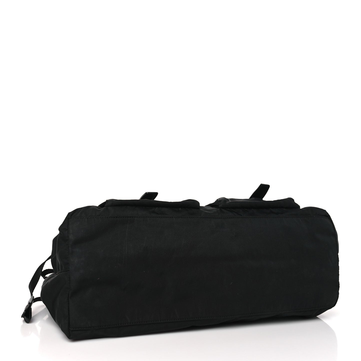 Nylon Vela Drawstring Shopping Tote Black