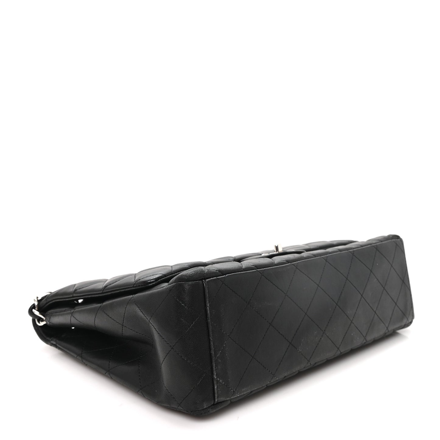 Lambskin Quilted Maxi Single Flap Black