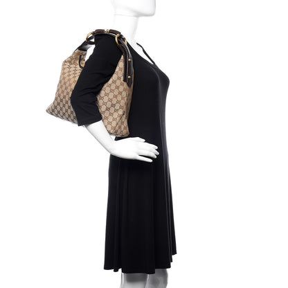 Gucci Monogram Medium Horsebit Chain Hobo Dark Brown 2 of 14