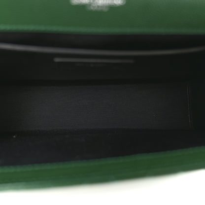 Saint Laurent Grain De Poudre Textured Mixed Matelasse Triquilt Medium Monogram Satchel Green 4 of 10