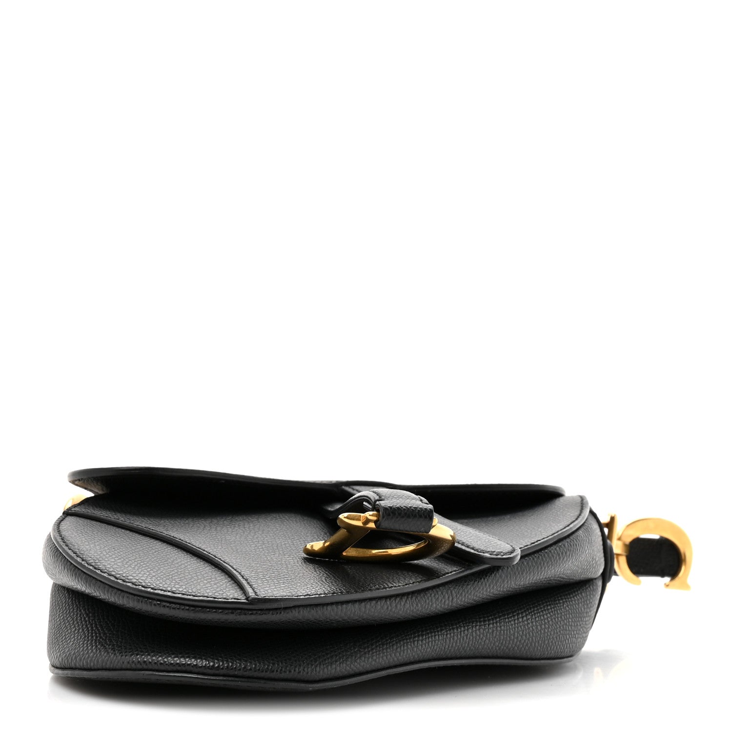Christian Dior Grained Calfskin Mini Saddle Bag Black 4 of 12
