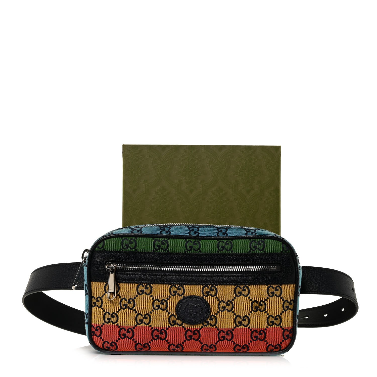 Gucci Monogram Multicolor Retro Interlocking G Belt Bag Blue Rainbow Light Blue 11 of 11