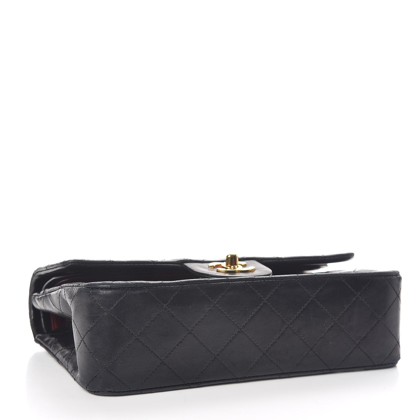 Lambskin Quilted Small Double Flap Black