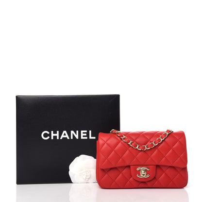 Chanel Lambskin Quilted Mini Rectangular Flap Red 10 of 10