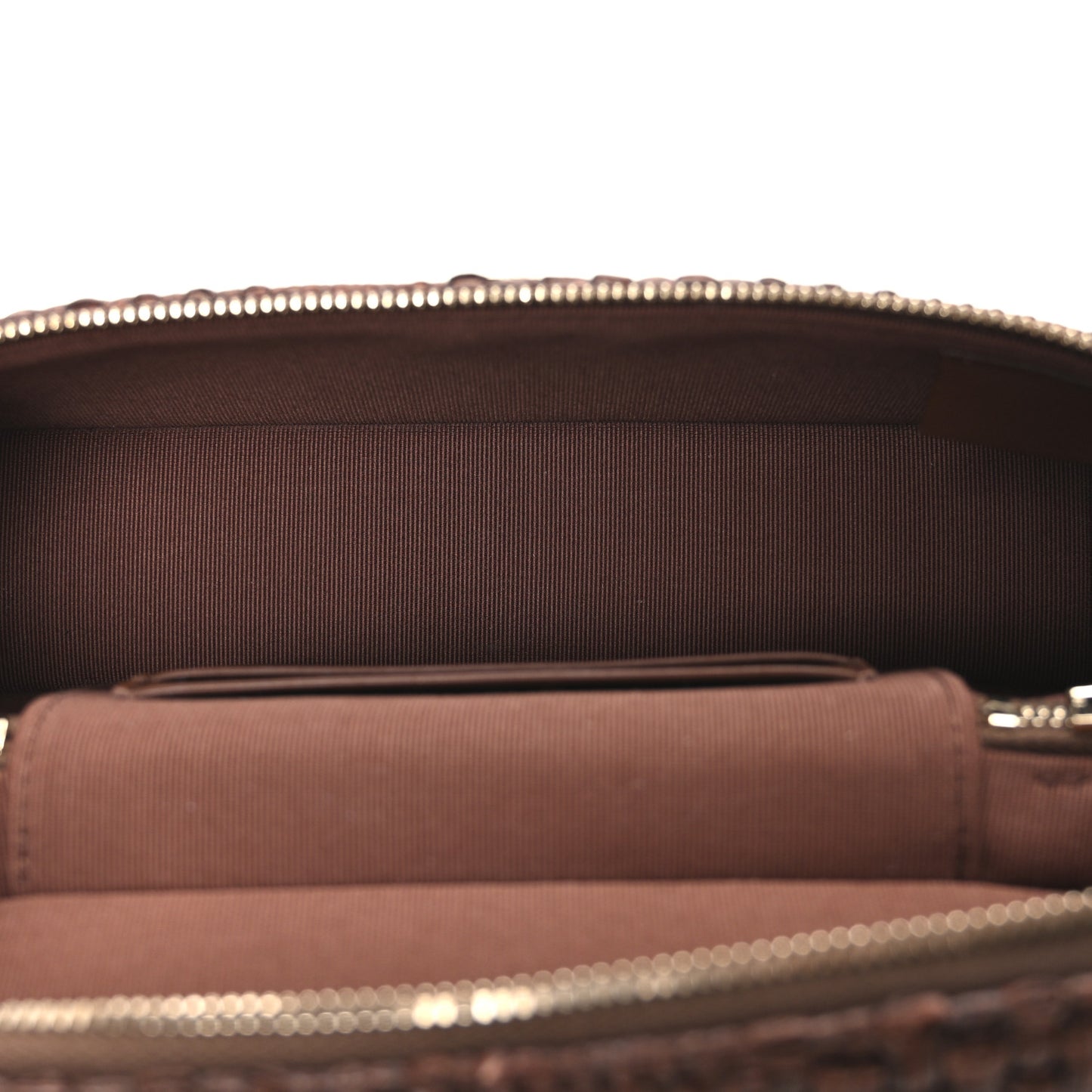 Braided Raffia Quilted Top Handle Slim Vanity With Chain Brown