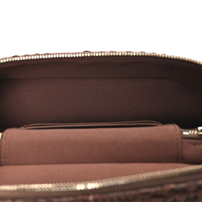 Chanel Braided Raffia Quilted Top Handle Slim Vanity With Chain Brown 5 of 11