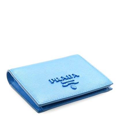 Prada Saffiano Shine Monochrome Bi-Fold Wallet Bleuette 4 of 6