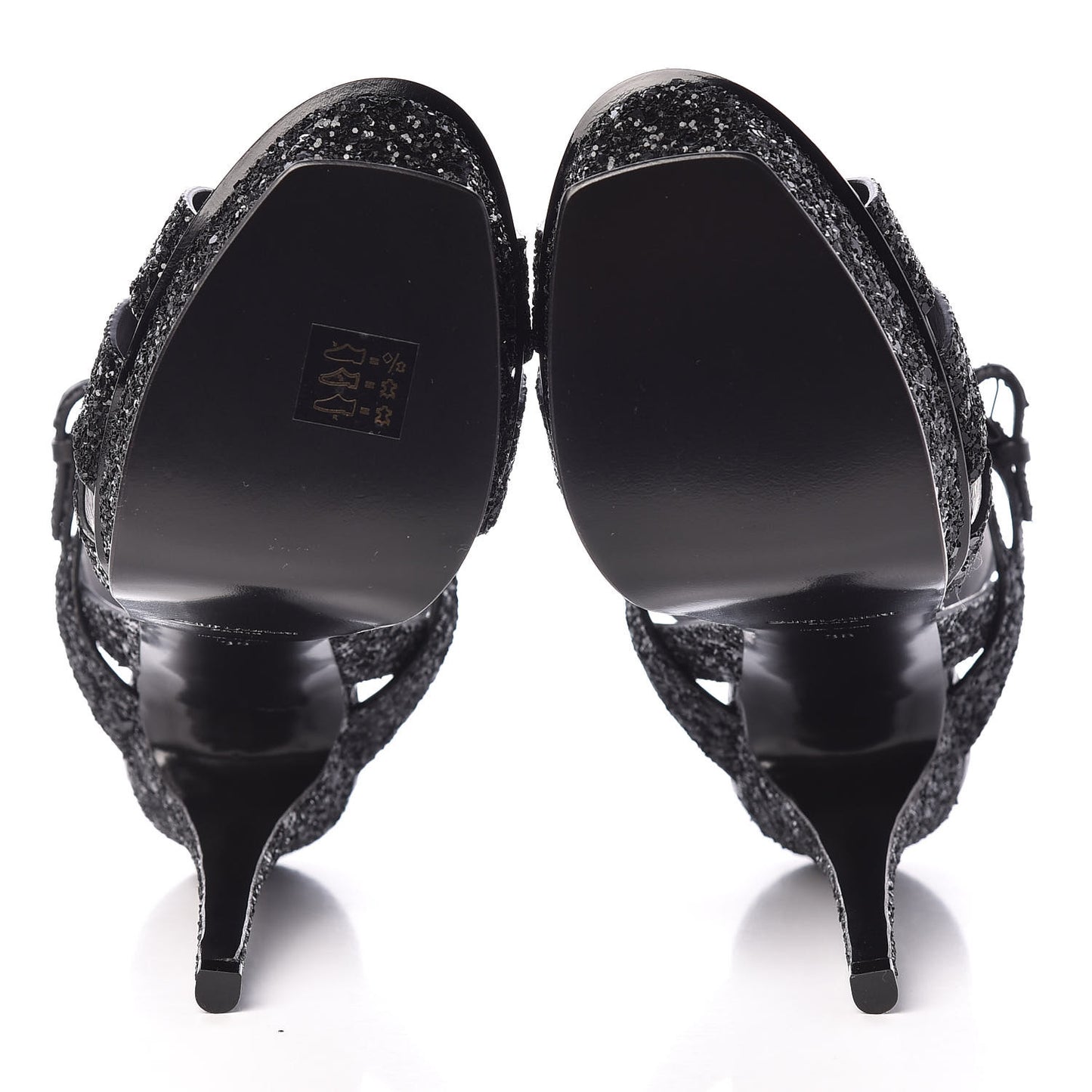 Lacquer Ayers Glitter 105 Platform Sandals 38 Black