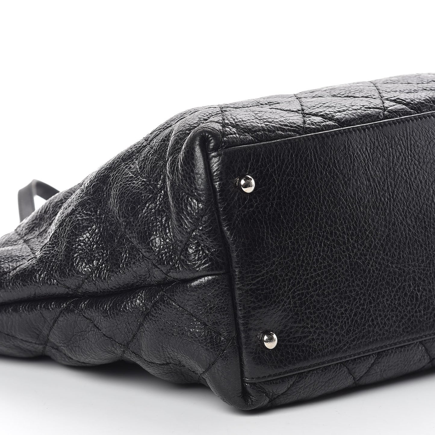 Glazed Calfskin Large On The Road Tote Black