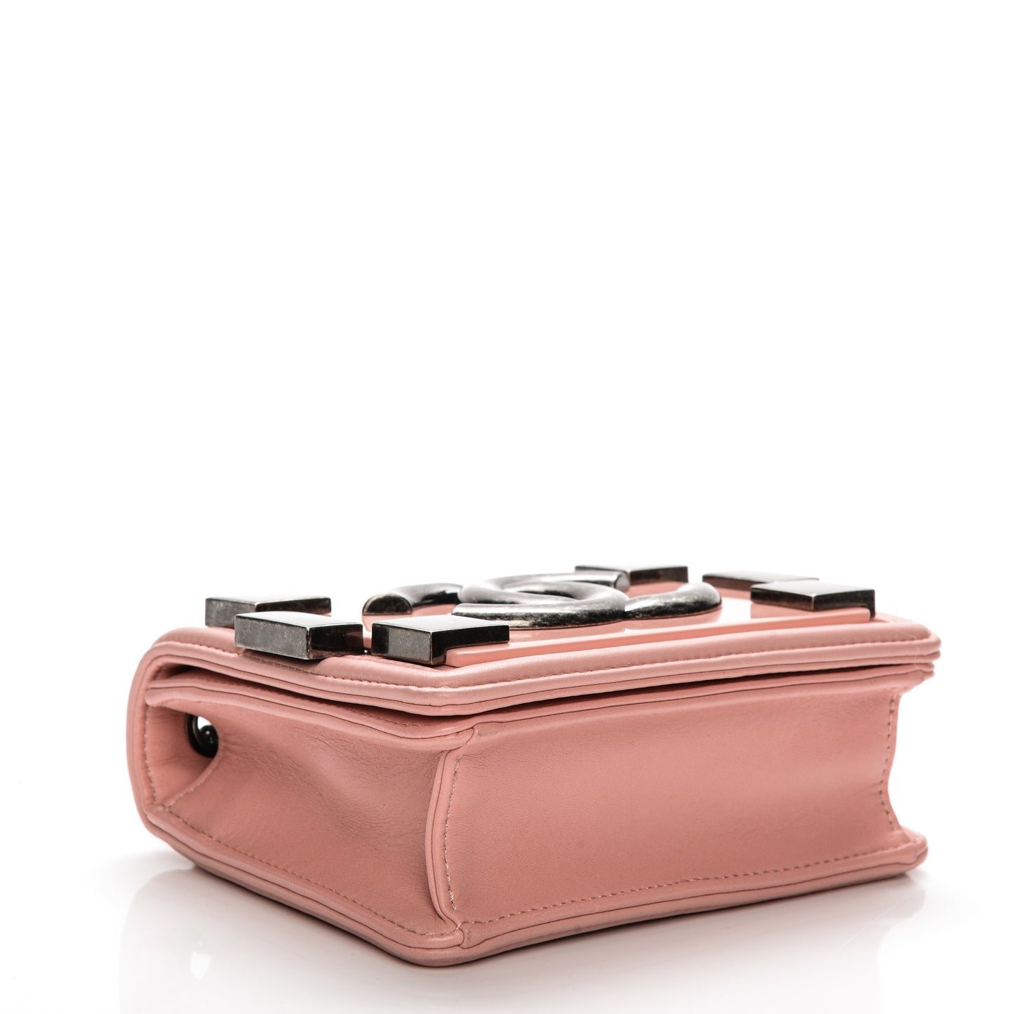 Lambskin Plexiglass Boy Brick Flap Pink