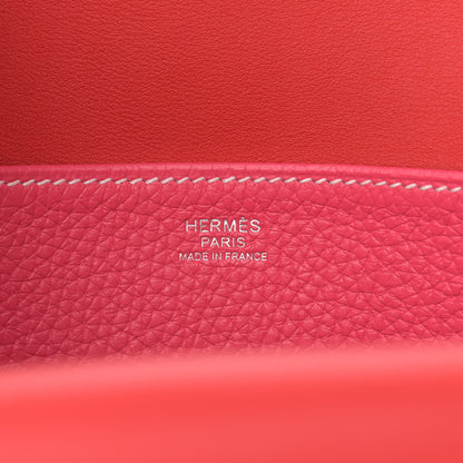Hermes Taurillon Clemence Halzan 31 Rose Extreme Rouge De Coeur 5 of 8