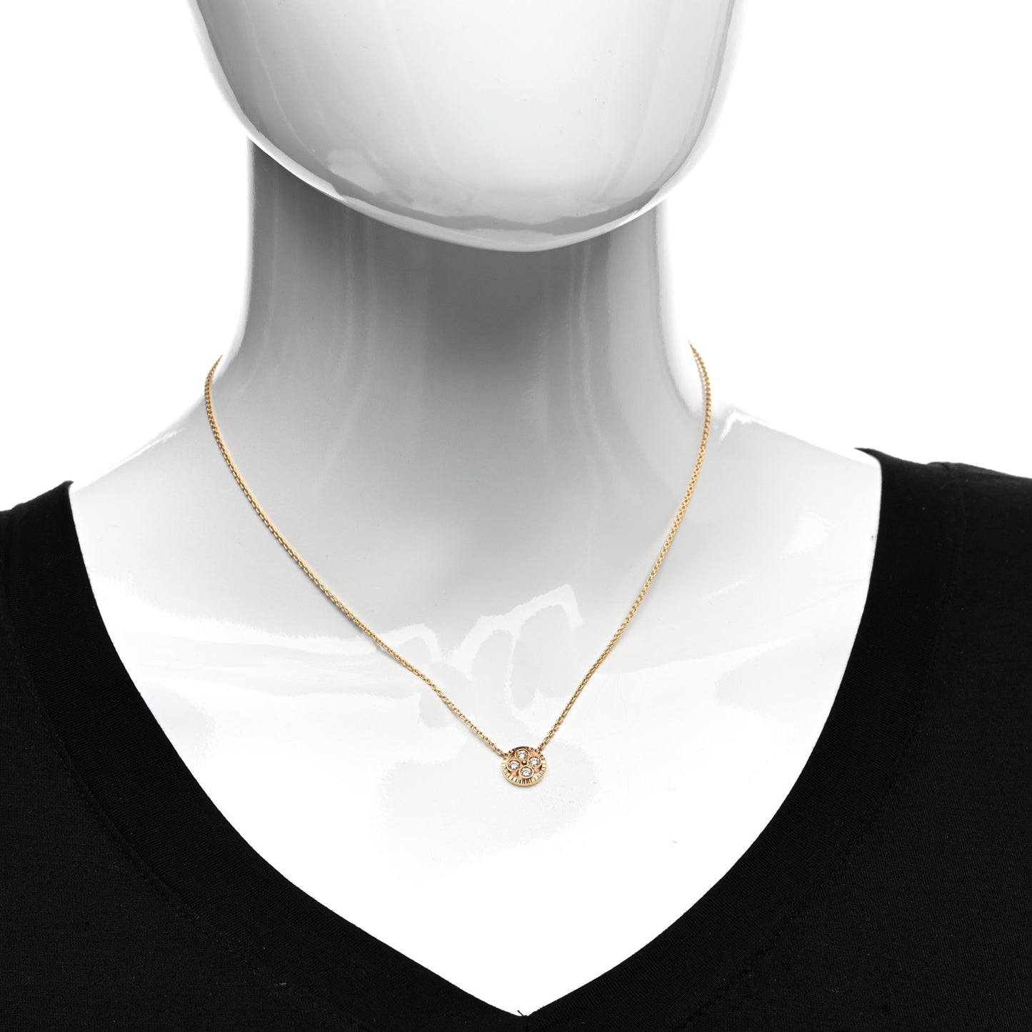 18K Pink Gold Diamond Blossom BB Pendant Necklace