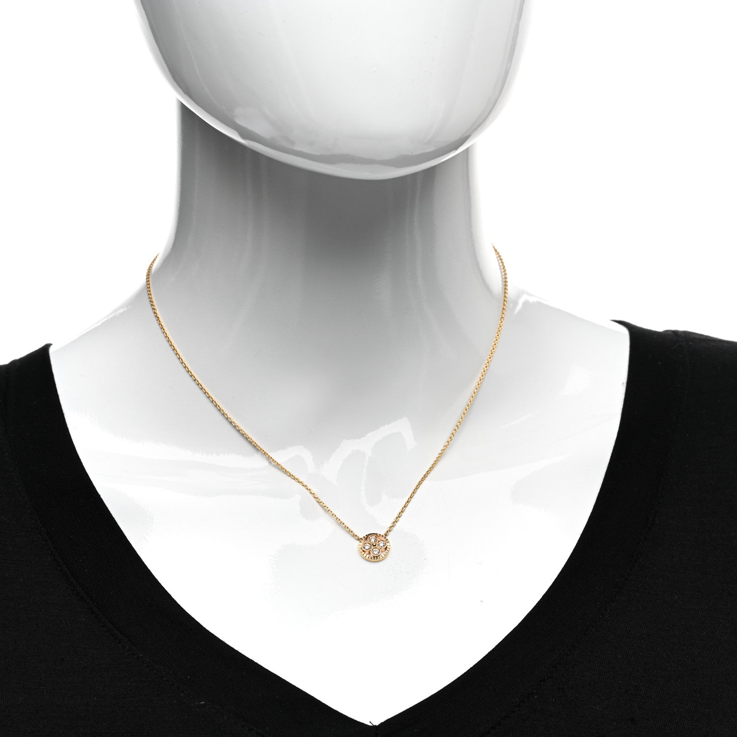 Louis Vuitton 18K Pink Gold Diamond Blossom BB Pendant Necklace 2 of 4