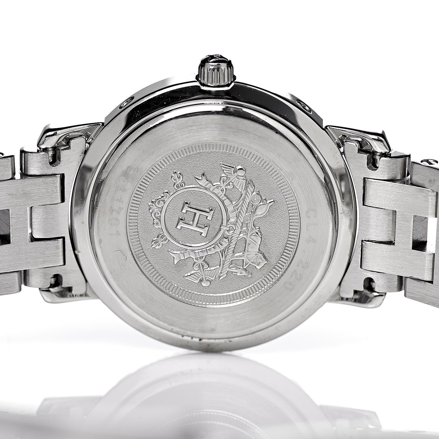 Hermes Stainless Steel 24mm Clipper Quartz Watch Gold 5 of 6