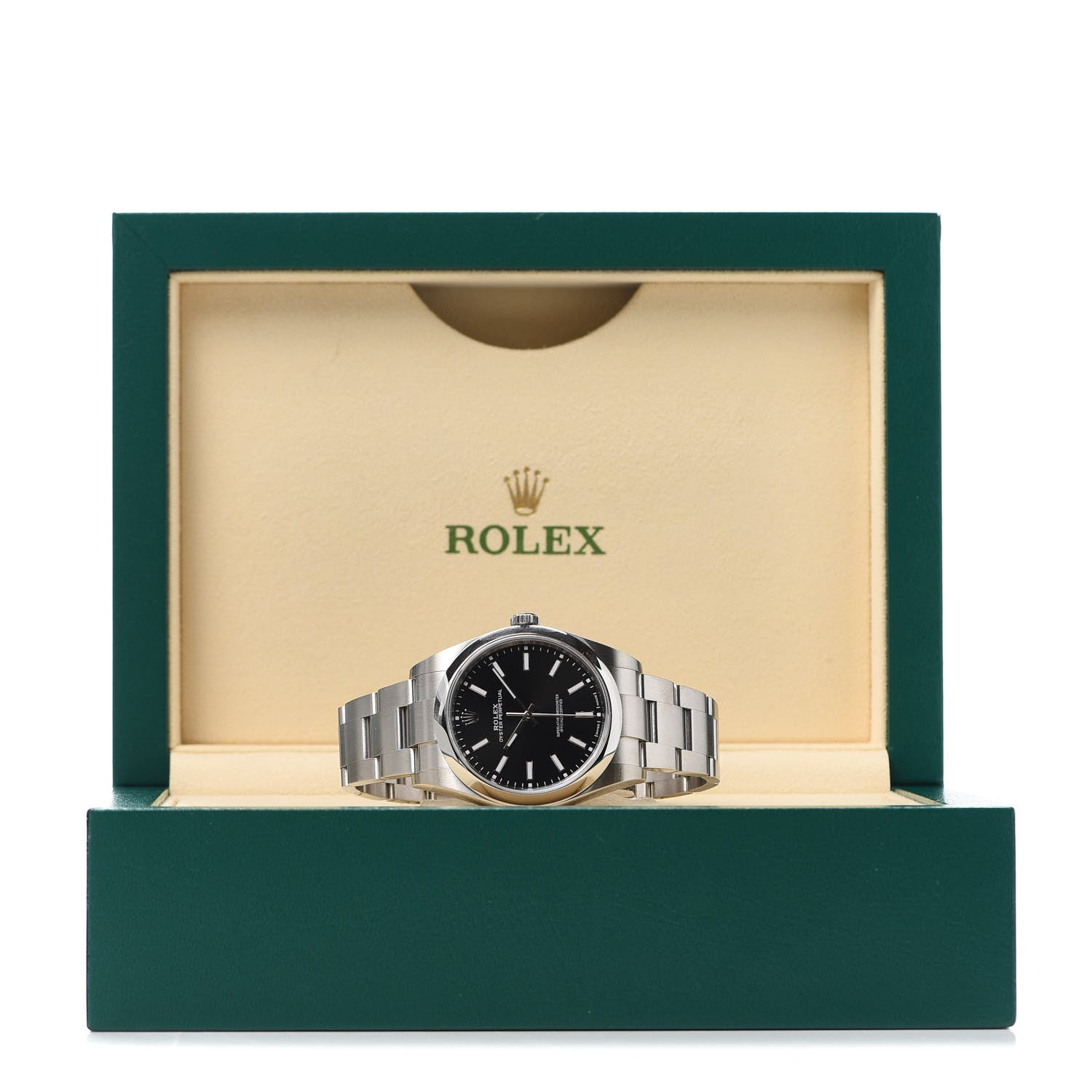 Rolex Stainless Steel 39mm Oyster Perpetual Watch Black 114300 7 of 7