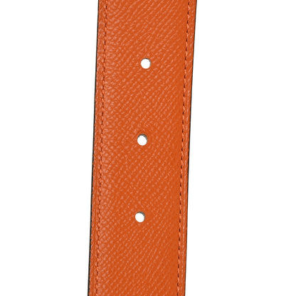 Hermes Swift Epsom 32mm Au Carre H Belt 95 Etoupe Orange 4 of 5