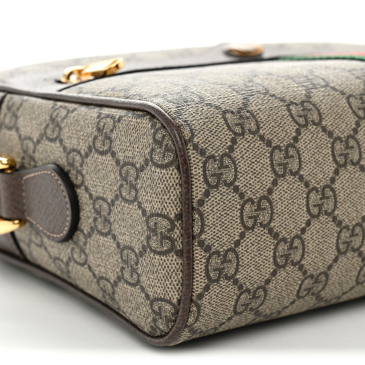 GG Supreme Monogram Web Small Ophidia Shoulder Bag Brown