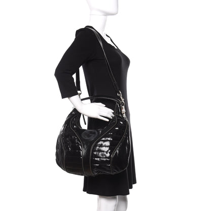 Gucci Patent Calfskin Medium Snow Glam Hobo Black 2 of 13
