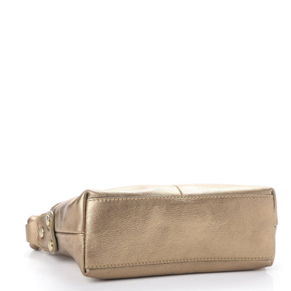 Burberry Metallic Grainy Calfskin Hobo Gold 4 of 8