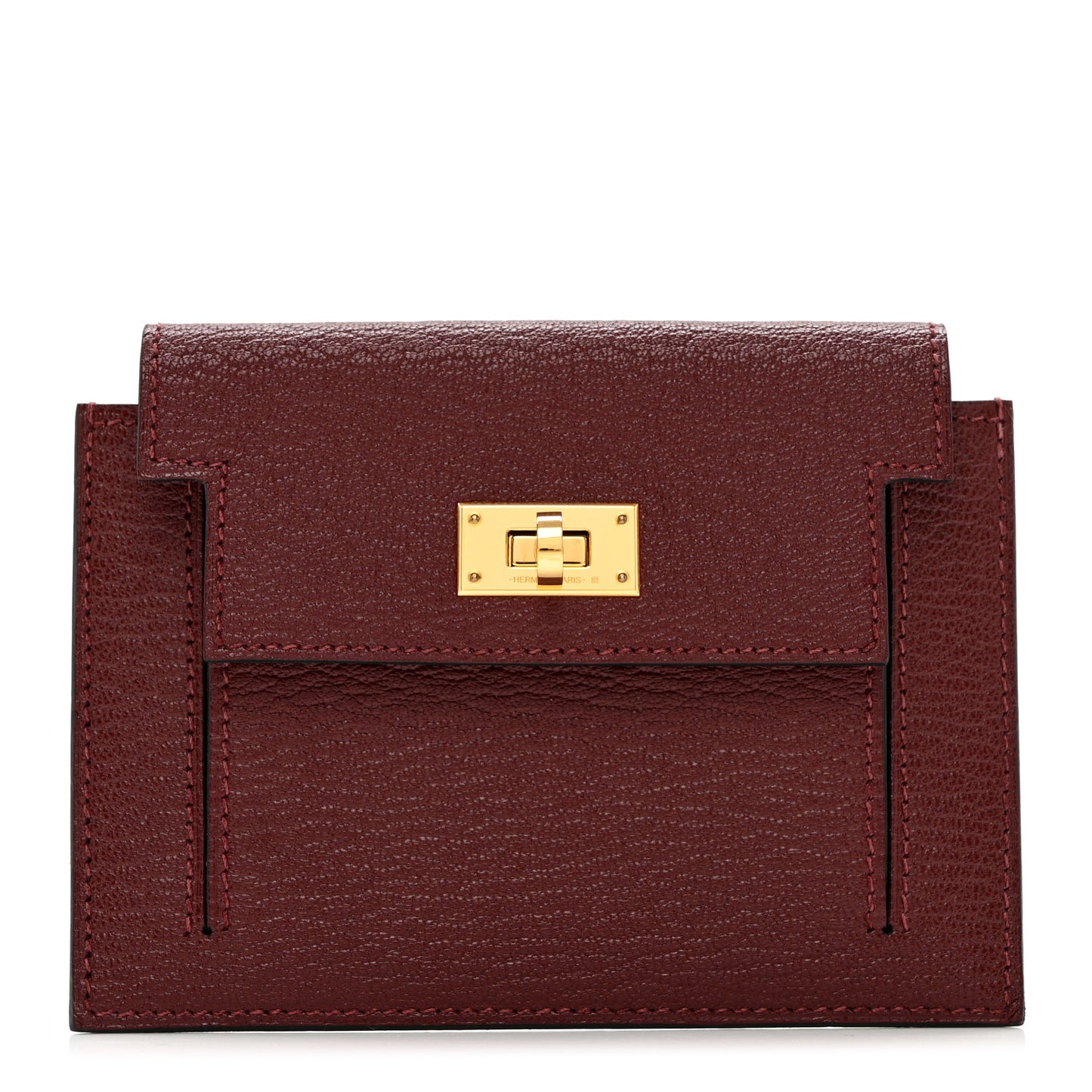 Chevre Mysore Kelly Pocket Compact Wallet Rouge H