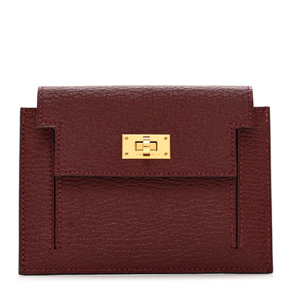 Hermes Chevre Mysore Kelly Pocket Compact Wallet Rouge H 1 of 6