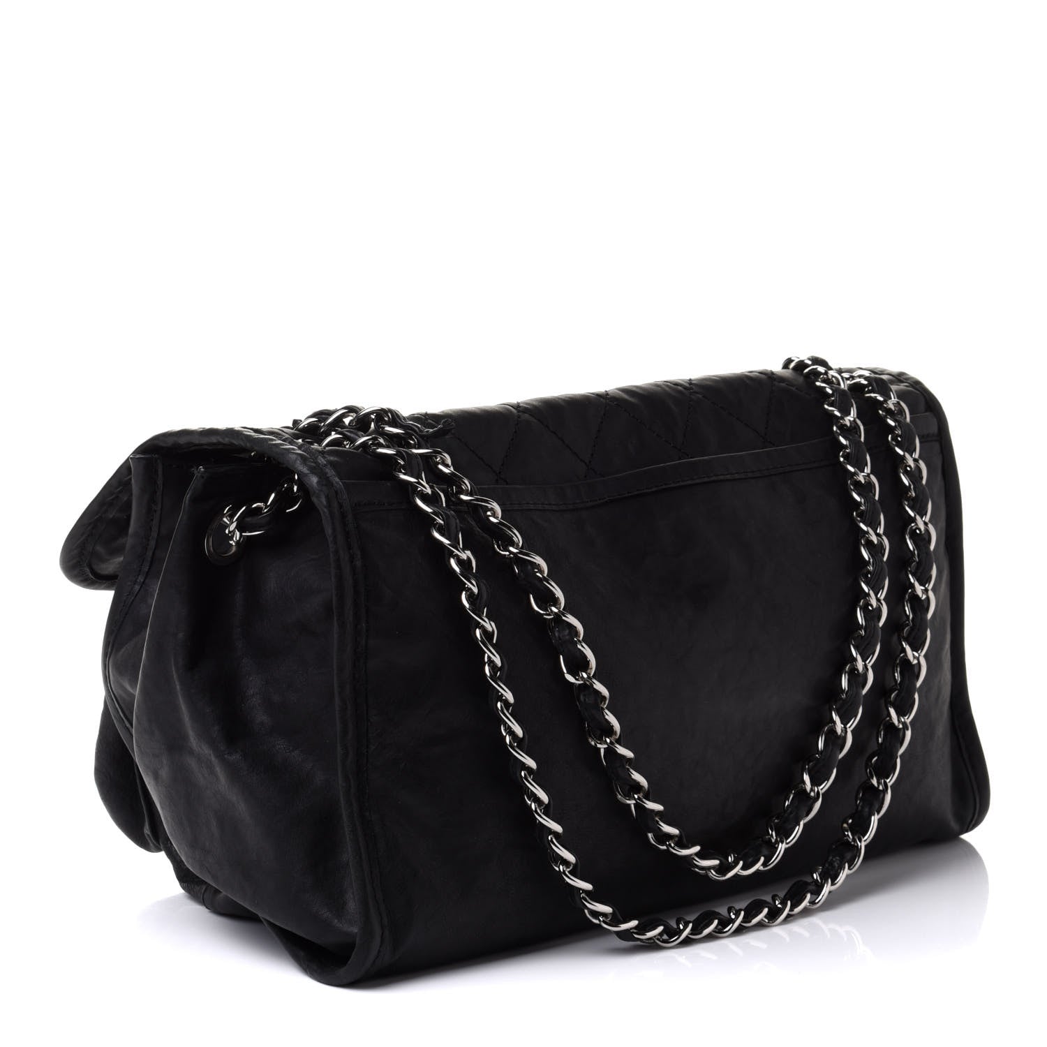 Chanel Washed Lambskin Accordion Flap Black 3 of 11