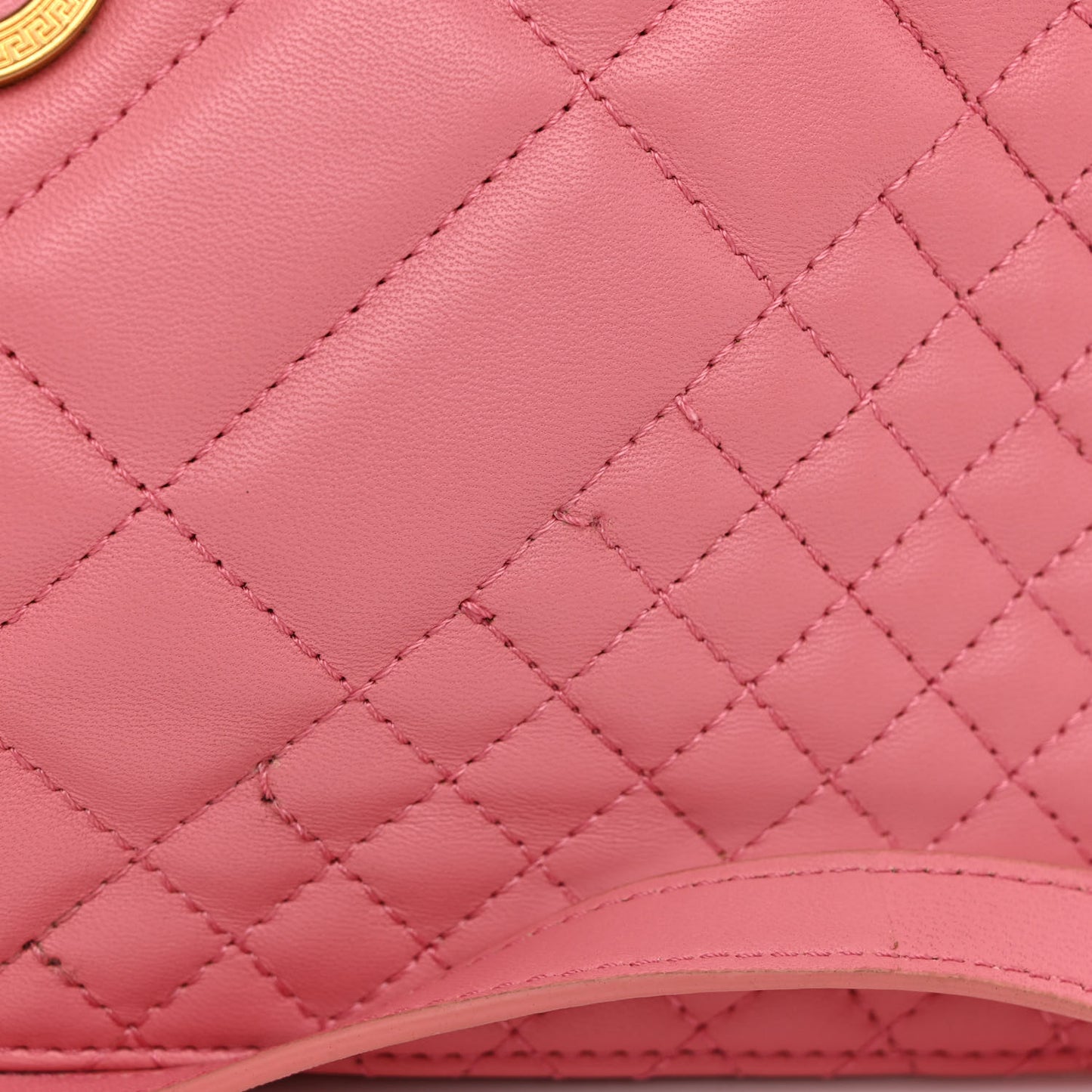 Nappa Quilted Medusa Tribute Icon Flat Crossbody Bag Pink