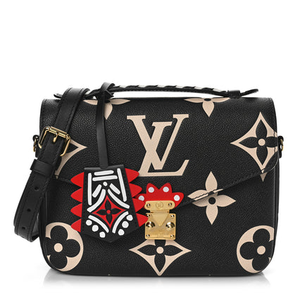 Louis Vuitton Empreinte Monogram Giant Crafty Pochette Metis Black Creme 1 of 8