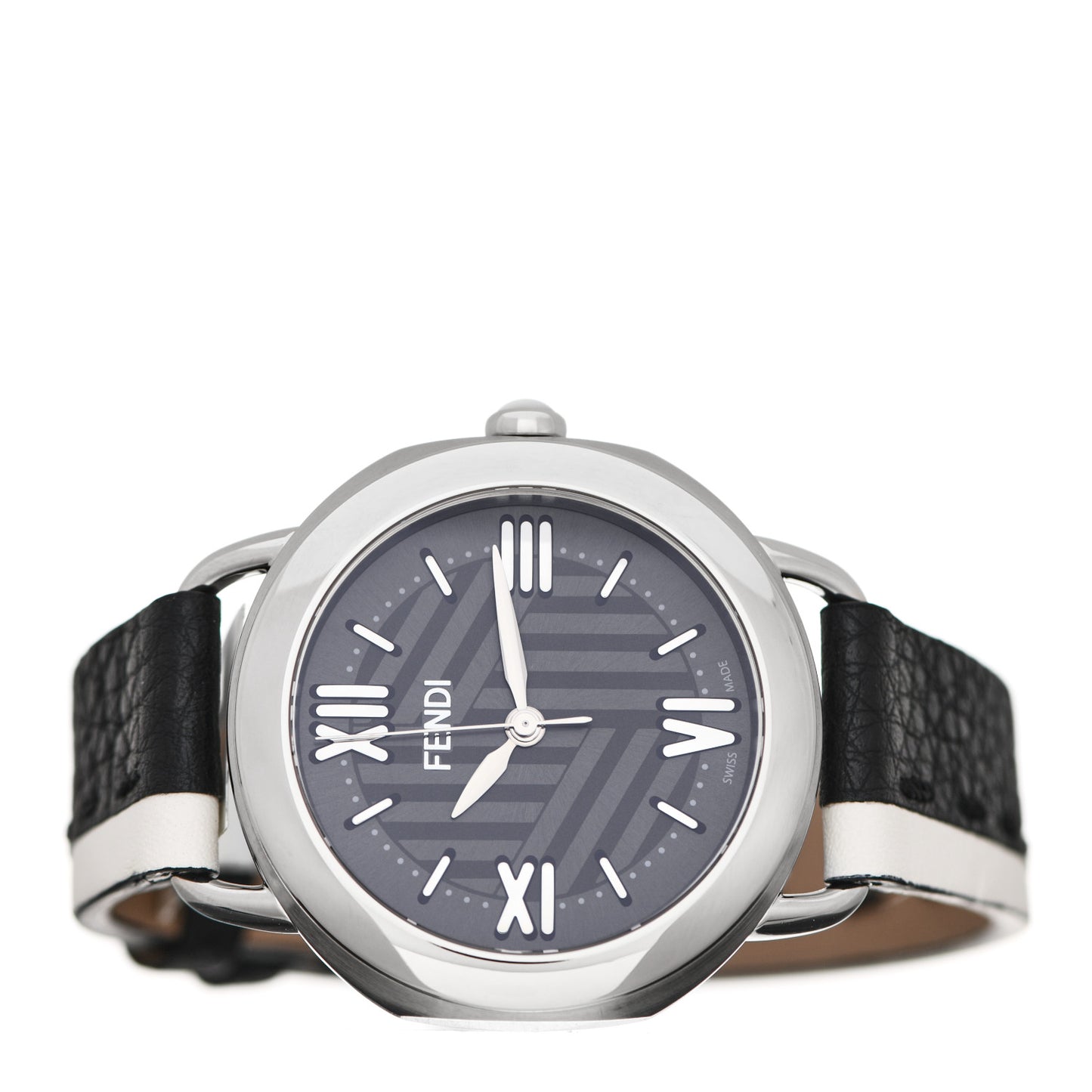 Stainless Steel Calfskin 38mm Selleria Two Tone Quartz Watch Grey
